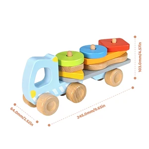Wooden Cars Toys Baby Shape Recognition Toys Kid's Shape Matching Intelligence Toy