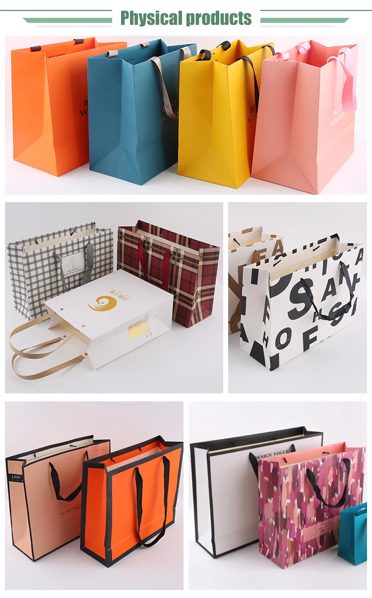 7394 Paper Retail Cardboard Bag Ribbon Handle Competitive Price Custom Small ...