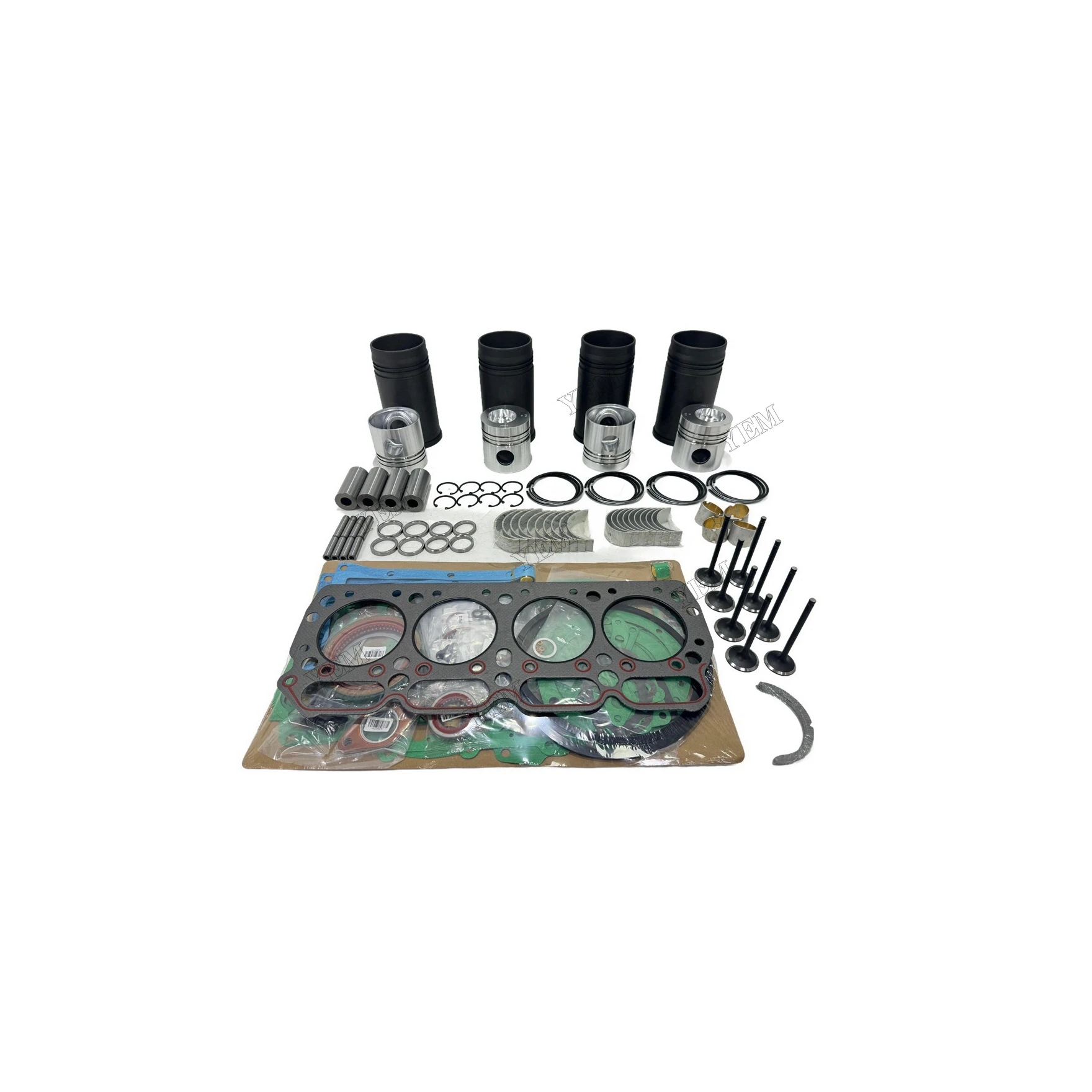 Overhaul Repair Kit With Valves Engine Bearings Cylinder Liner Piston Rings Full Gasket Kit for Komatsu 4D105 Engine Parts