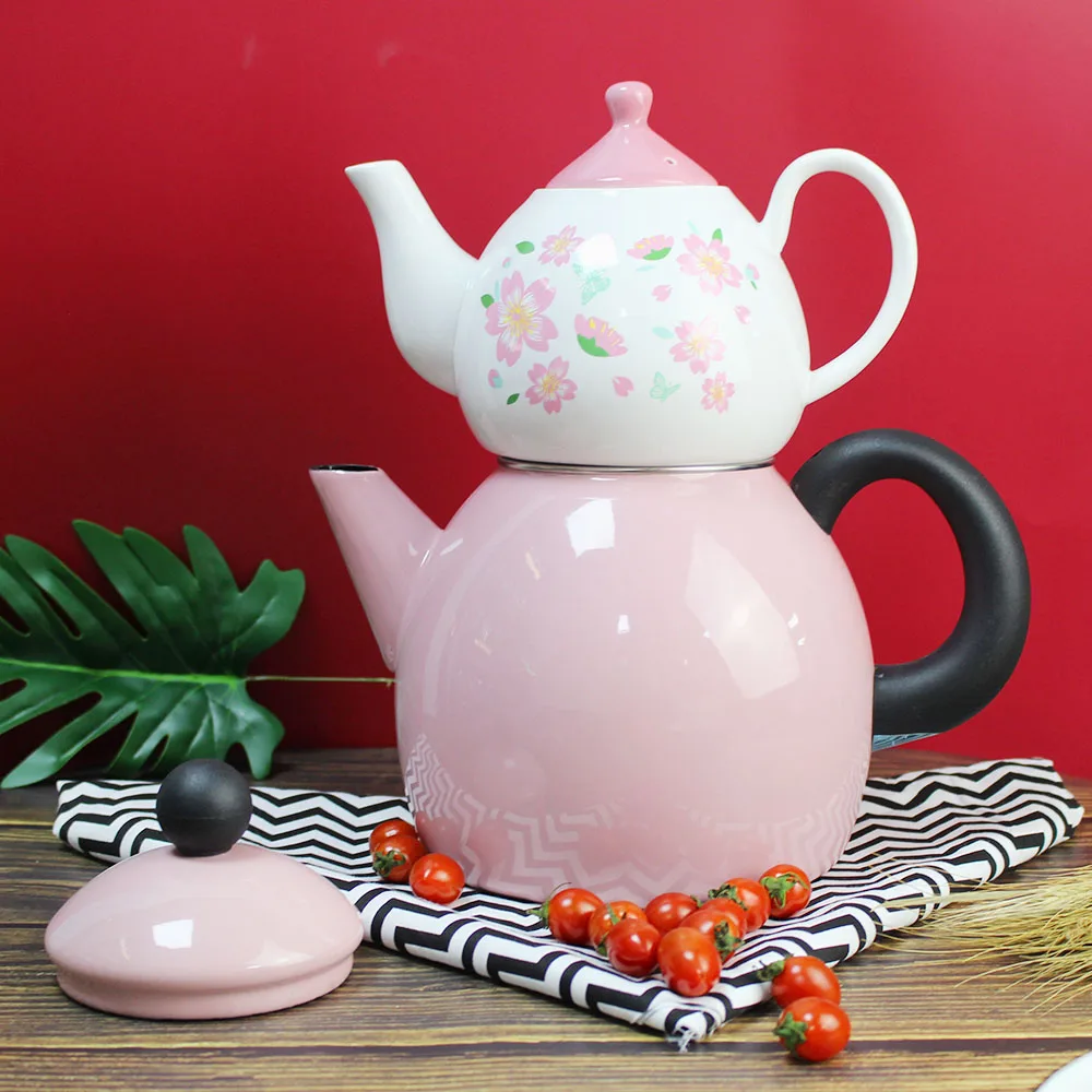 twins出品茶 Twins Enamel Ceramic Double Tea Kettle - 0.9L+2.5L