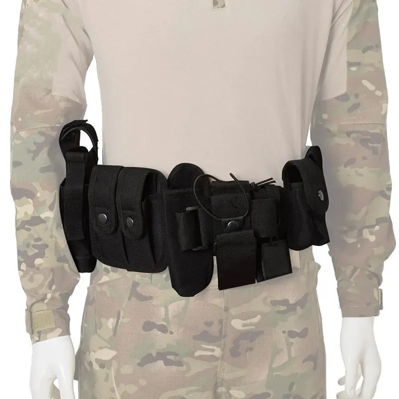 Tactical Multifunctional Security Belts Outdoor Training Utility Kit Detachable Duty Belt with Pouch Set Modular Equipment