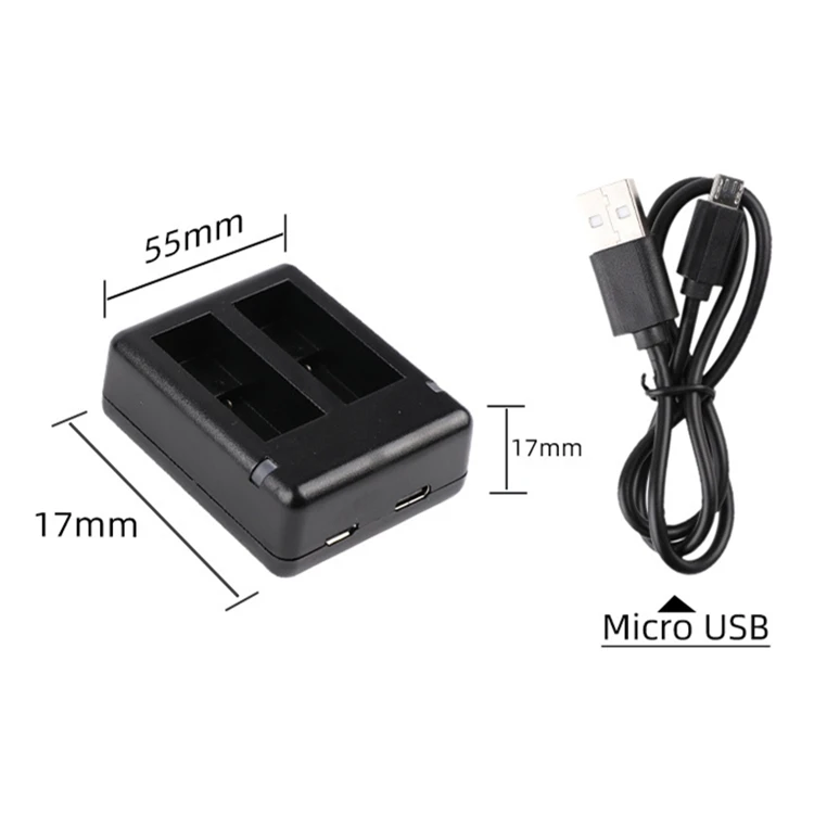 Fast Charging Dual Battery Charger with Micro USB Cable for GoPro