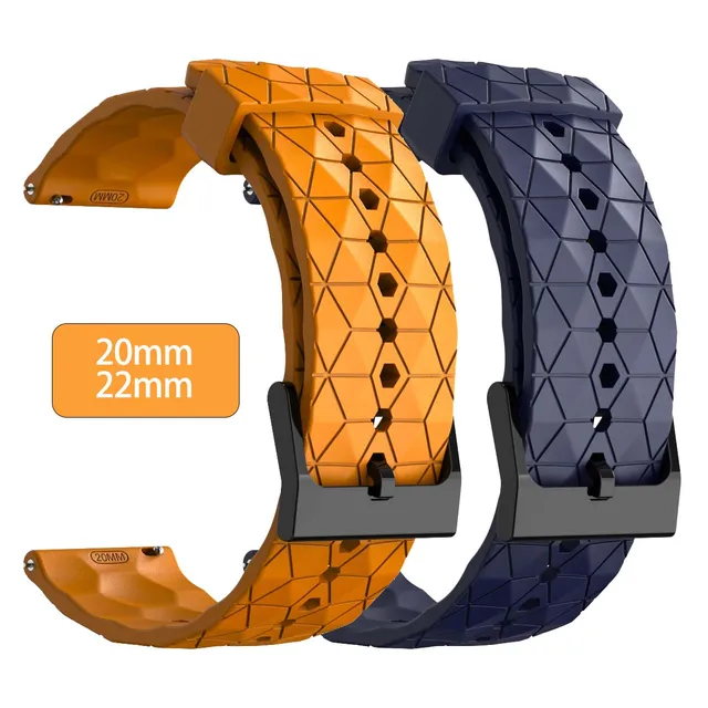 For samsung galaxy watch strap with football pattern 20mm 22mm silicone watch band