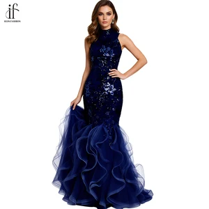 Sequin Mesh Sleeveless Evening Dress for Party Luxury Elegant Women Dresses Women Custom
