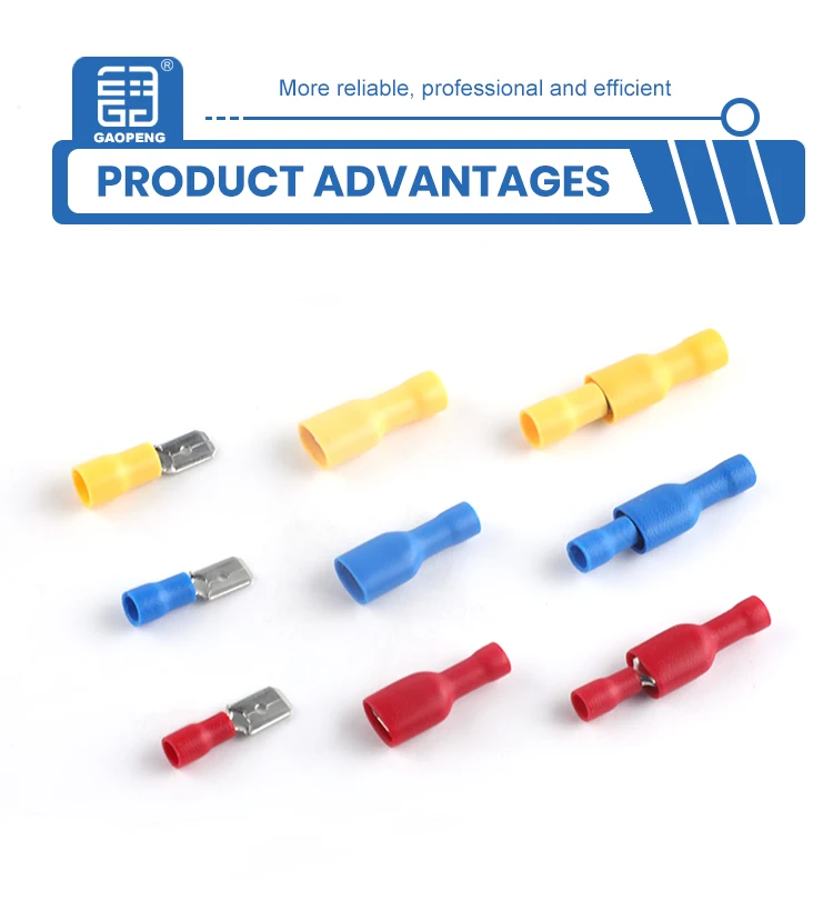 Red Male Mdd1.25250 Pvc Spade Terminal Insulated Crimp Terminals