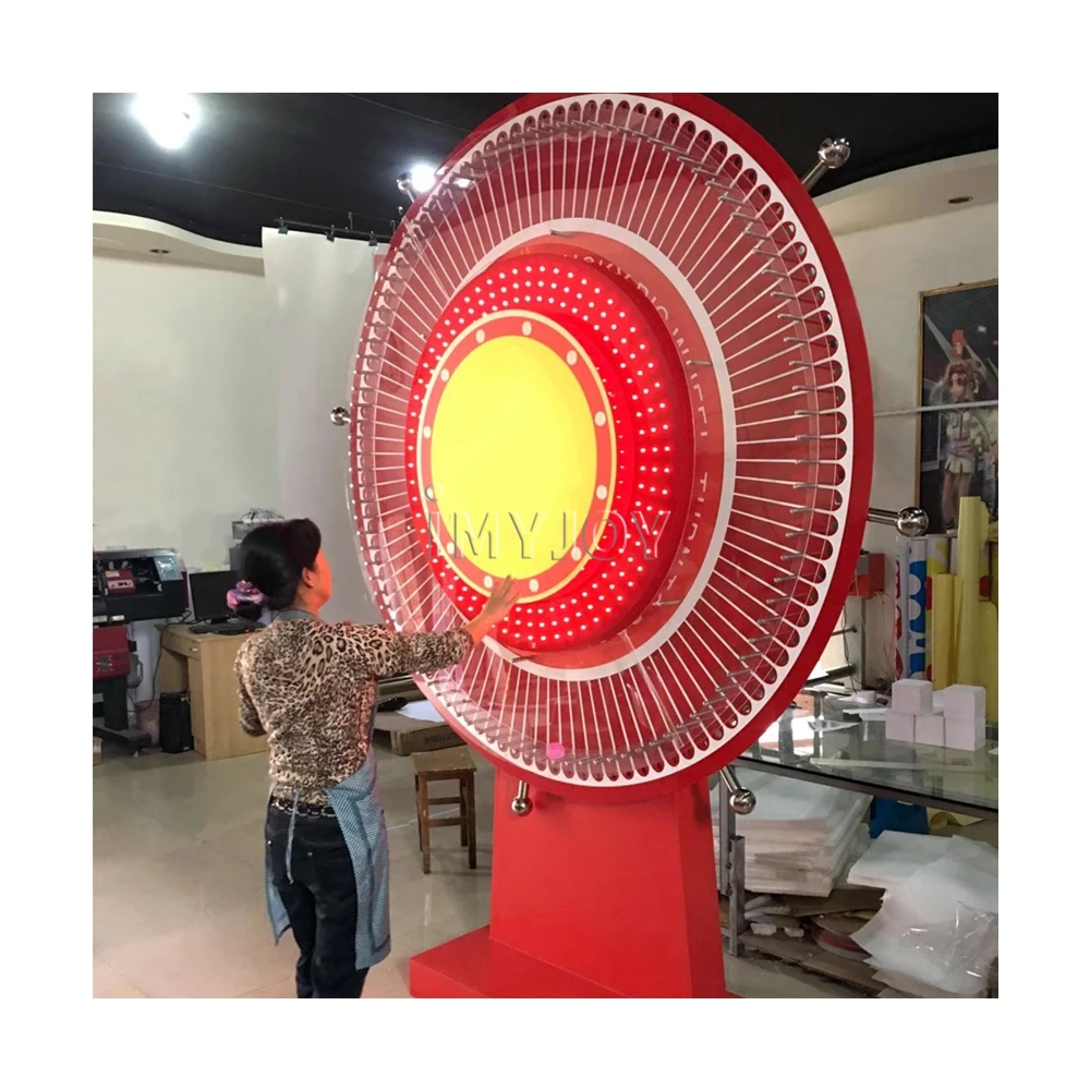 电动活动道具互动幸运彩票抽奖360度发光二极管灯宾果轮盘赌旋转有奖轮带支架