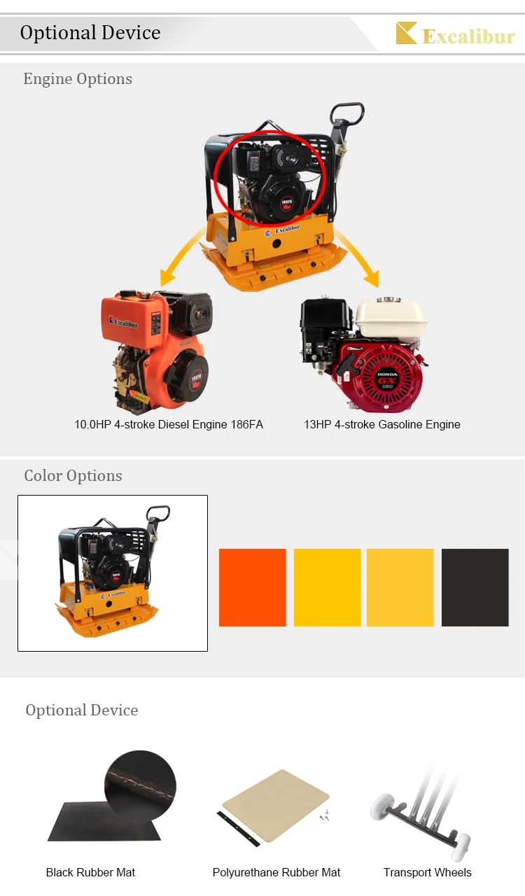 Excalibur Light Construction Equipment diesel Reversible Plate ...