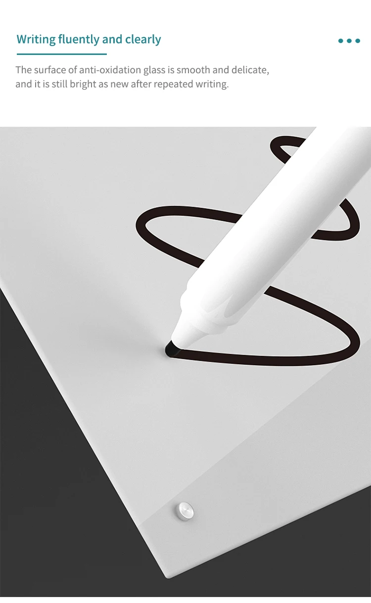 Горячая продажа Магнитная стеклянная доска белая для сухого стирания с алюминиевой рамкой стальная письменная поверхность