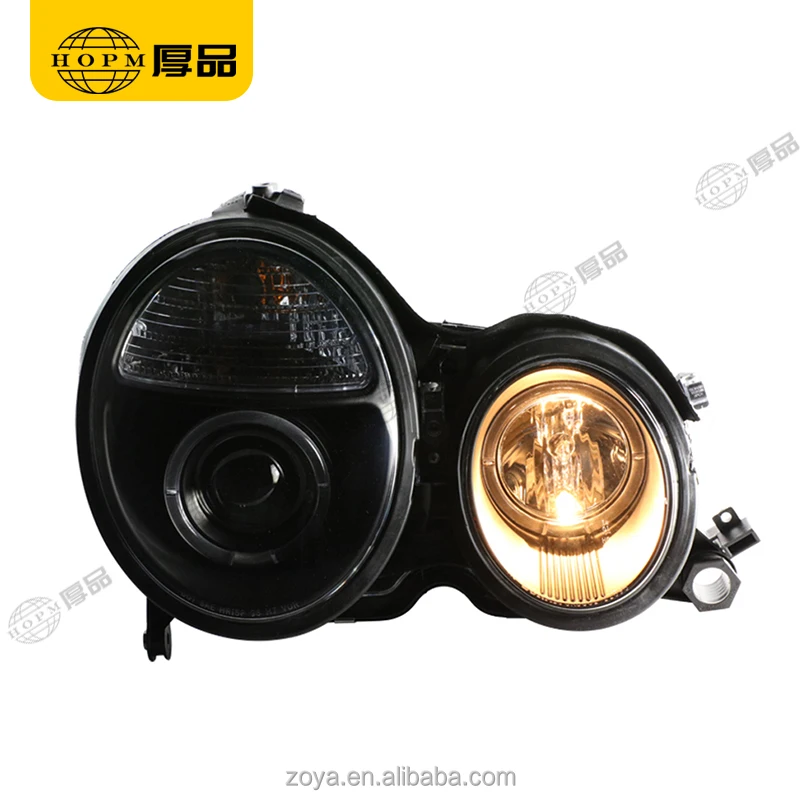 Single Beam Headlights with Angel Eyes for Mercedes-Benz E