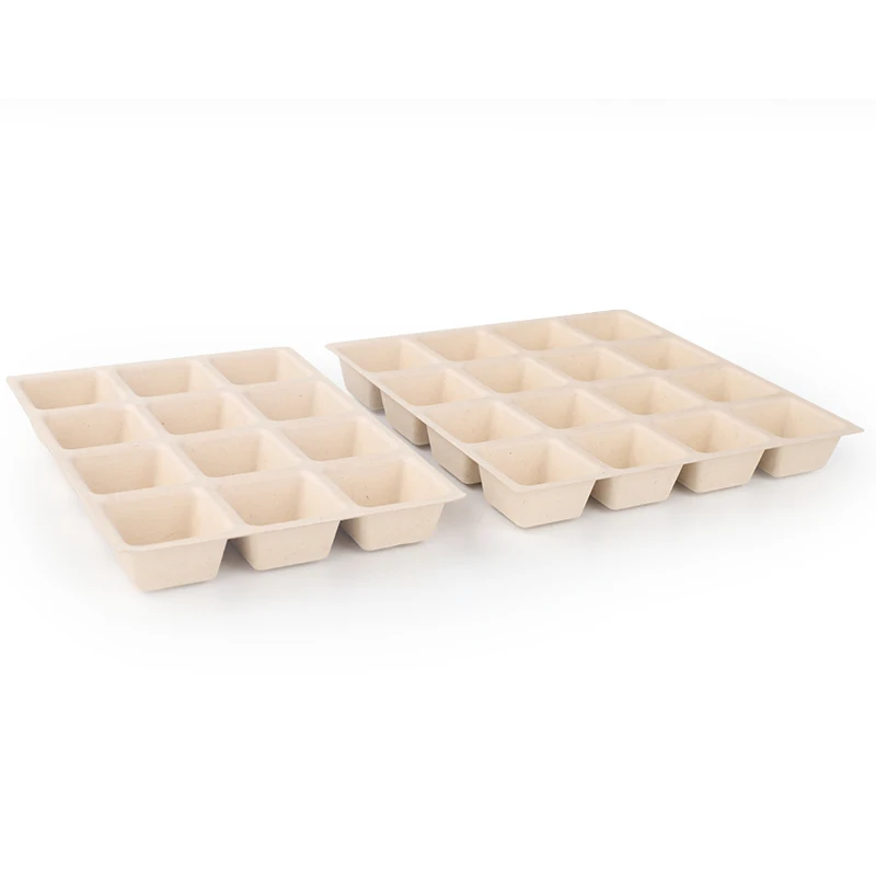 Customizable Eco-Friendly Compostable Moulded Paper Pulp Tray Virgin Bagasse Pulp Insert Tray for Chocolate Gift Packaging