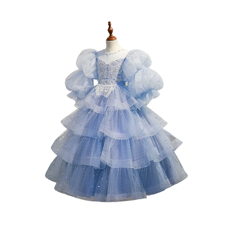 Children's Evening Dress Performance Host Birthday Kids Ball Dress Girl