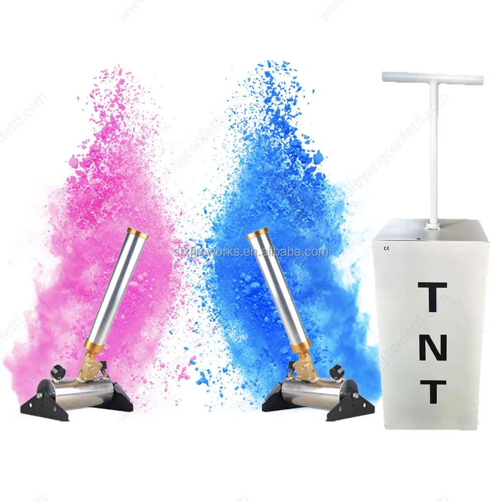Electronic Remote Control Gender Reveal Smoke Machine Baby Shower Powder Fireworks Party Prop Colorful Confetti Cannon Machine