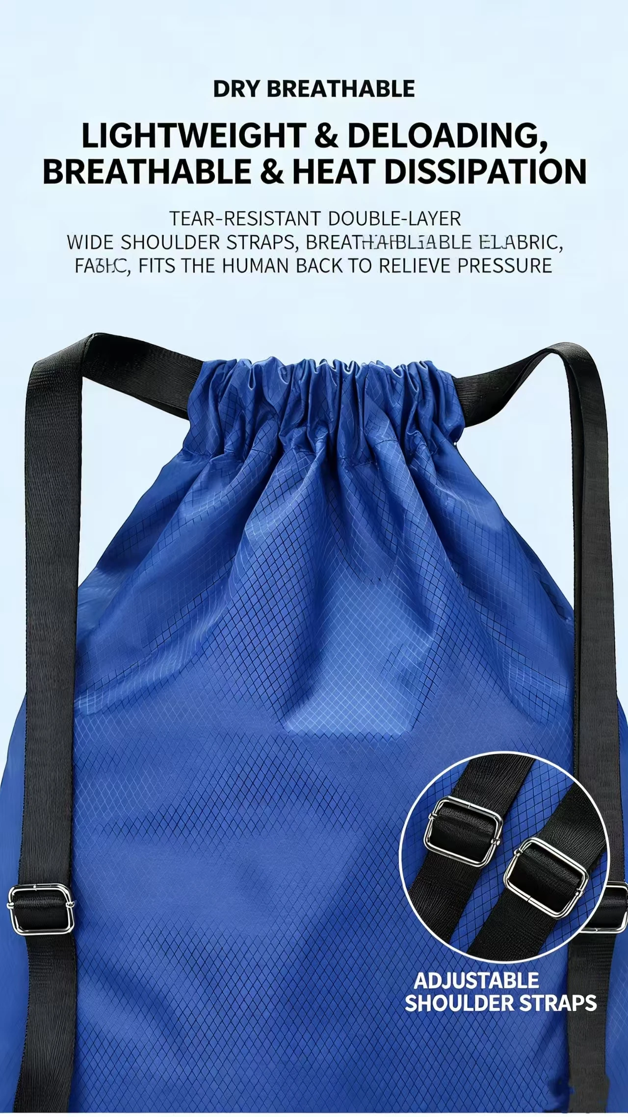 Custom Drawstring Backpack with Rope for Basketball Sports Swimming Training & Storage preview 4