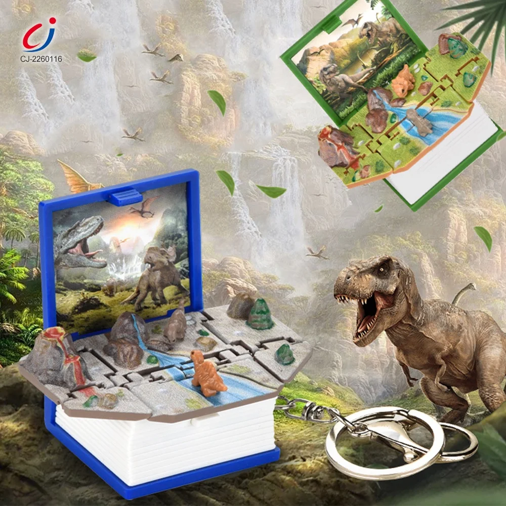 Novidade 3d dinossauro livro castelo chaveiro crianças handheld jogo de  brinquedo pop para fora mini mundo para meninos meninas fidget  descompressão