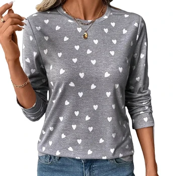 Europe and America Fall/Winter new style classy Knitted love pattern comfortable top