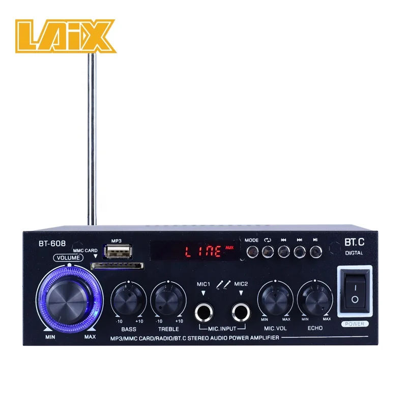 Hifi Mini Blue--tooth Amplifier for Mp3 Player with 110V and 220V  Audio Stereo Power Blue--tooth Support 12V Car Amplifier