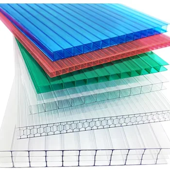 10mm16mm thickness blue opal clear red color plastic sheet polycarbonate greenhouse hollow sheet outside wall