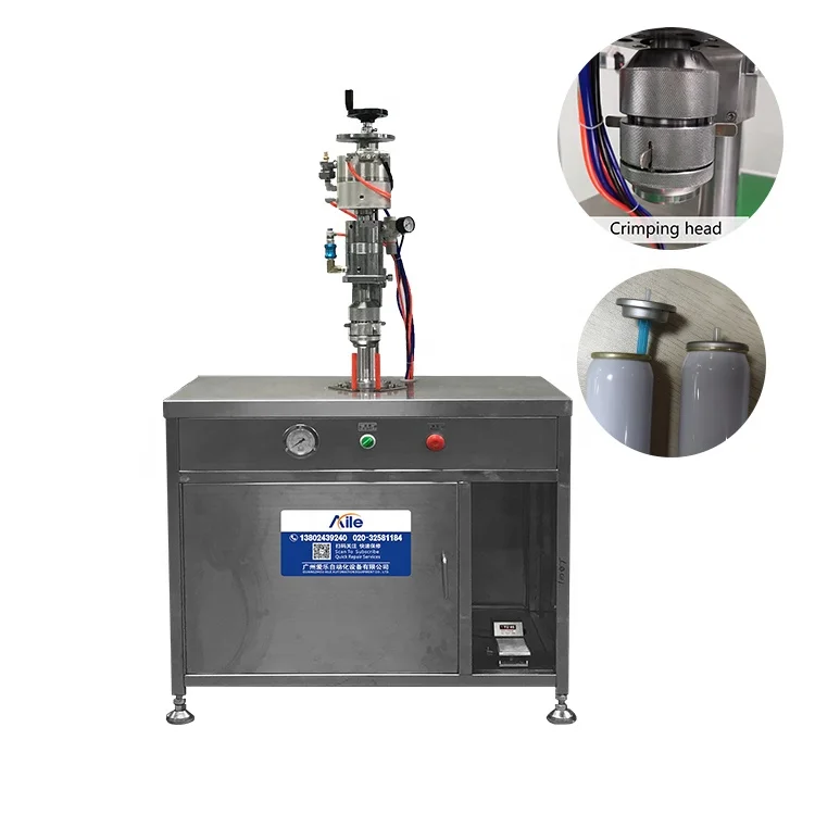 Manufacturer Semi Automatic Aerosol Can Sealing Machine Valve Crimping  Equipment  Tin Valve Crimper