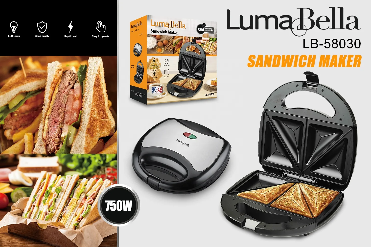 Sandwich Press Sandwichera De Estufa Sandwich Maker Sandwichera
