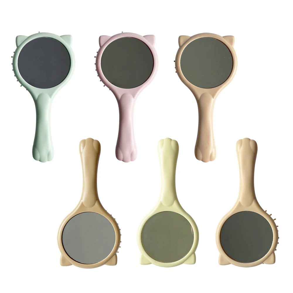 Travel Cartoon Cute Hair Brush With Mirror For Kids Hair Care Brush