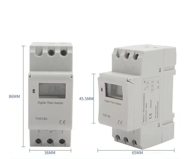 THC15A Digital Timer Switch 220V Automatic Street Lamp & Water Pump Control Timing Switch