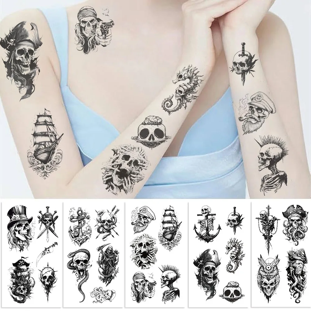 thumbnail image 2 of Pirate Party Temporary Tattoos - 36 Piece Assorted Designs For Kids Costume & Theme Parties 2 of 9