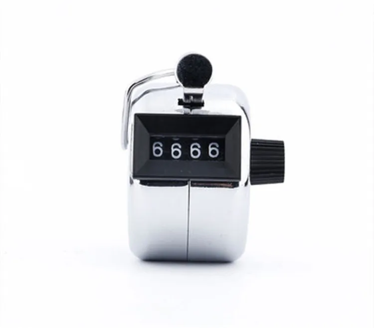K1068 Four Digit Manual Counter Mechanical Counting Device by Hand Mechanical Clip New All Metal Manual Counter
