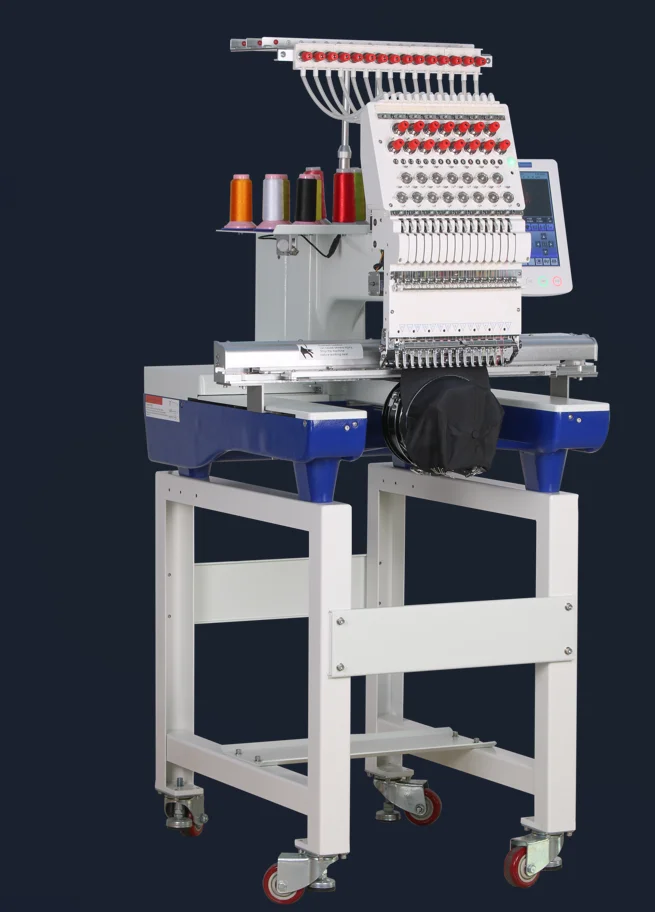 YH  Large Format Multicolor 1 Head 12/15 Needles Embroidery Monogram Machine Computerized Software of Cap Flat T-shirt Functions