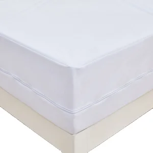Custom Luxury 100% Polyester Knitted Waterproof Bed Mat Mattress Encasement Protector Cover Zipper Design Anti-Bacteria
