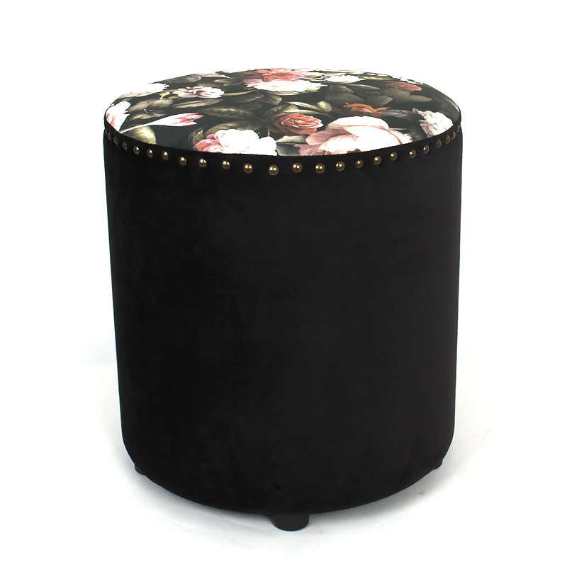 Stool New Sale Dining Round Modern Indoor Home Luxury Foot Step Living Room Furniture Gold Metal Velvet Ottoman Stools