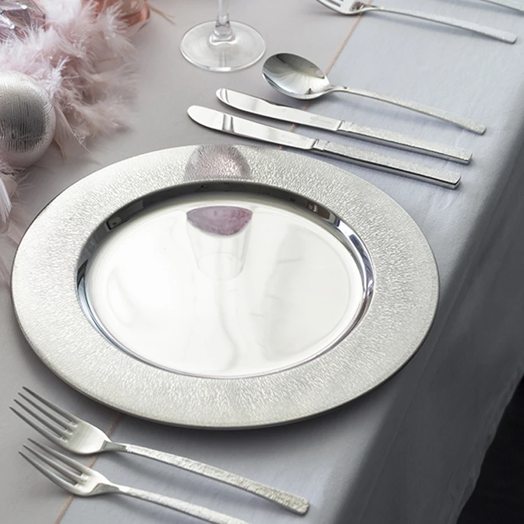 Cheap 13 Inch Unbreakable Gold Wedding Gold Glass Plates Wholesale