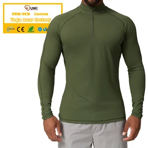 Men's High Neck Compression Half Zip Sweatshirt Long Sleeve Fitness Top Training Gym Running T-shirt