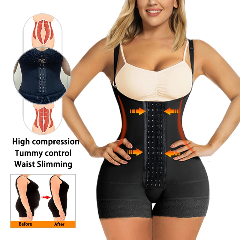 2023 New Arrival Trending 2 Piece Breathable Seamless Tummy Control Faha Bbl Post Partum Body Shaper Waist Girdle Bodysuits