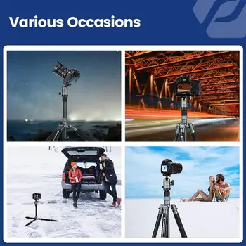 Fotopro Tripod for Camera Camcorder Compact Travel Tripod Stand Aluminum Tripod and Monopod for DSLR Camera detail image