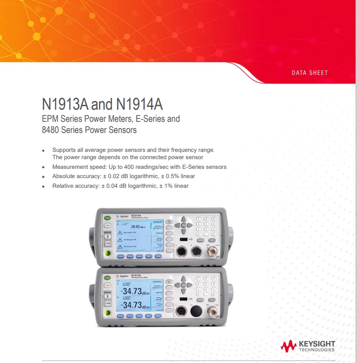Keysight N1913a Epm Singlechannel Power Meter Compatible Power Sensor