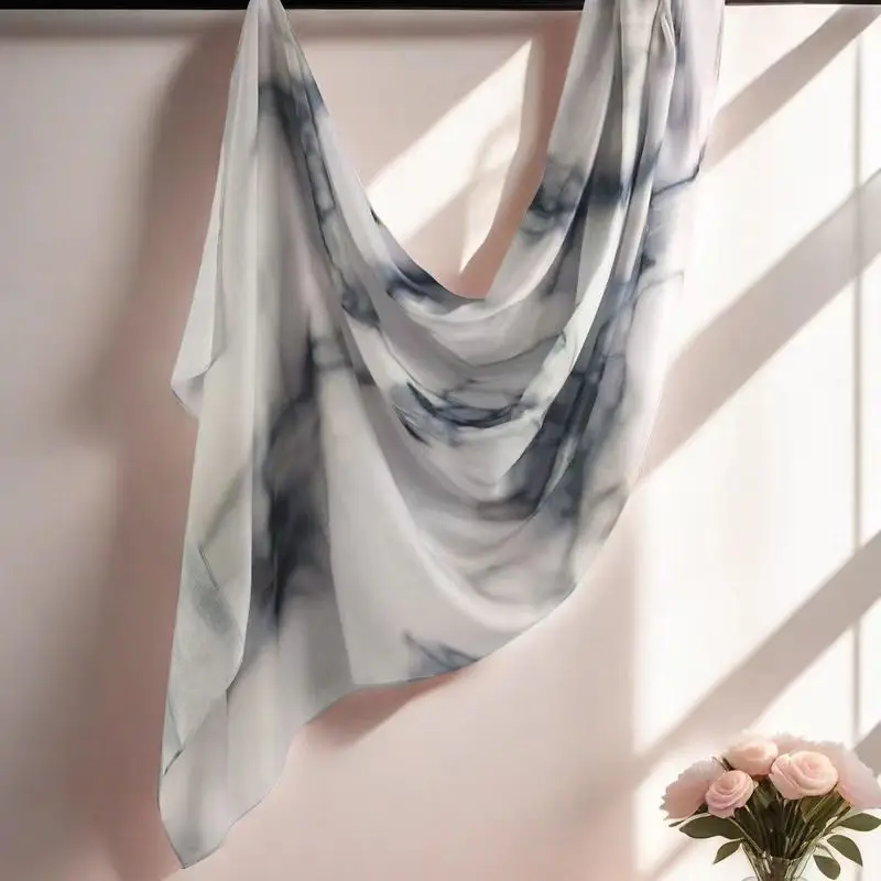Premium Muslim 80x180cm Ombre Hijab Digital Printed Marble Modal Scarf Viscose Malaysian Women Shawl