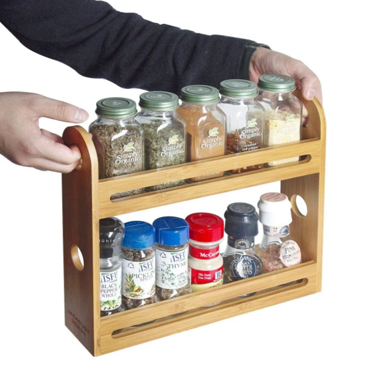 Pink Spice Rack with Glass Jars