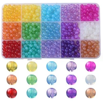 New 6/8mm glass beads for jewelry making colored glass beads crystal diy bracelet necklace earrings accessories