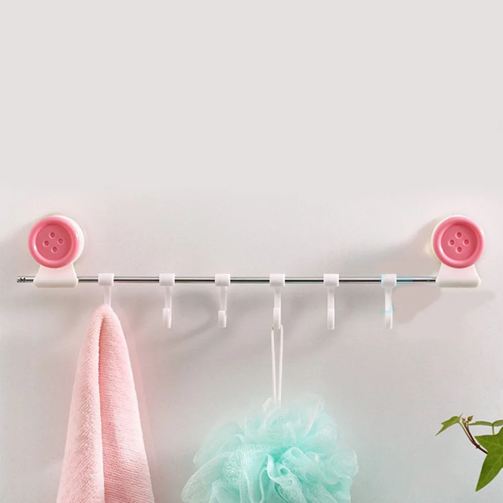 Cross Border Wall Strong Suction Creative Non Punching Plastic High Lightweight Durable Bathroom Towel Hanging Single Tier Racks