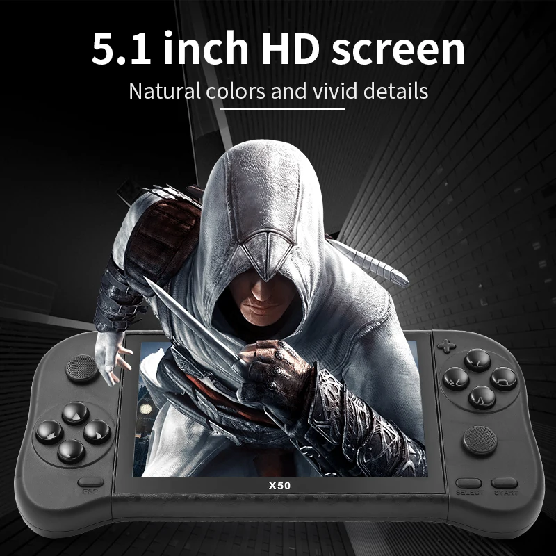 New Coming Handheld Game Player X50 Max Classic Games 5.1 inch Game  Console