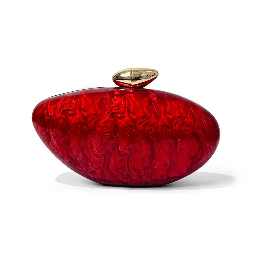 Acrylic Egg Shape Clutch Women Designer Handbag Evening Party