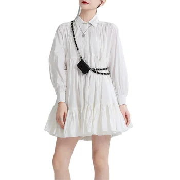 Autumn Women's Dress 2021 New A line Shirt Skirt Designer Dress for Small Girl Casual Dresses 2259
