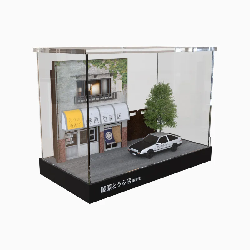 1/64 Scale Parking Lot Model Fujiwara Tofu Store Scene Garage Osong Board Simulation Modified Garage