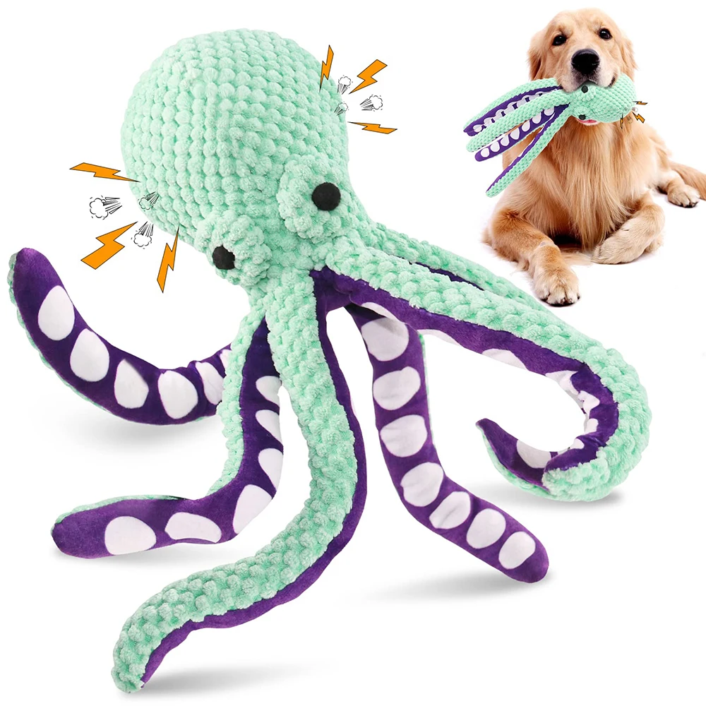 Custom New Durable Plush Dog Chew Toy For Large Medium Small Octopus