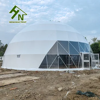 Hot-dipped Galvanized White Exhibition Tents Round Dome Tent Outdoor Wedding Party Dome Tents with Glass Door