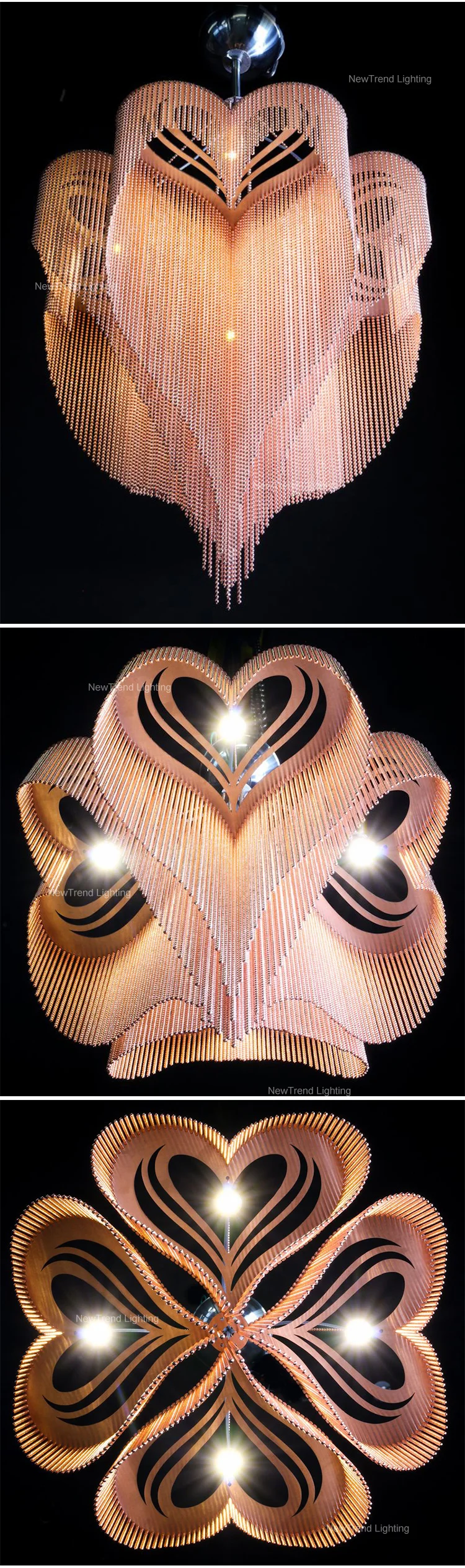 cpl 163 high quality indoor bead curtain led chandelier living room dining room stainless steel pendant light-2