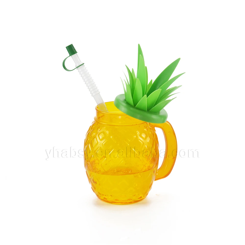 Большие большие пивные кружки zhejiang 28 унций, пластиковая Коктейльная чашка с ананасом и логотипом, с соломинкой