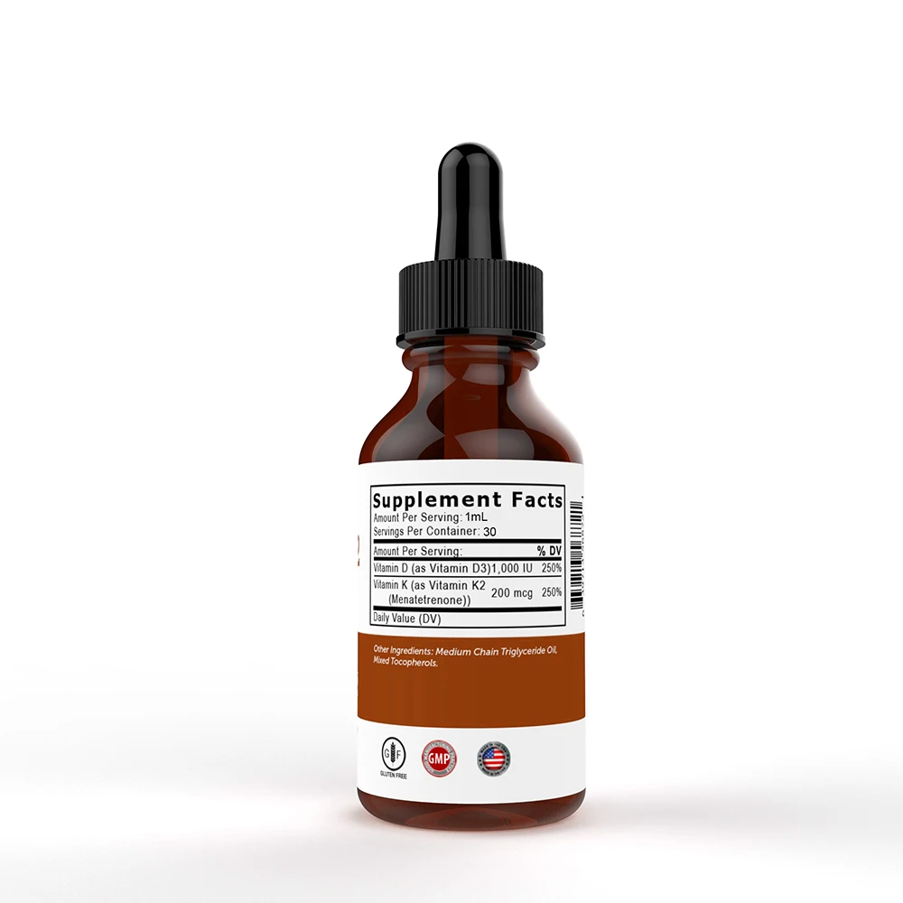 Vitamin D3 & K2 5000 IU Liquid Drops Oil For Support Immune System Vitamins And Supplements