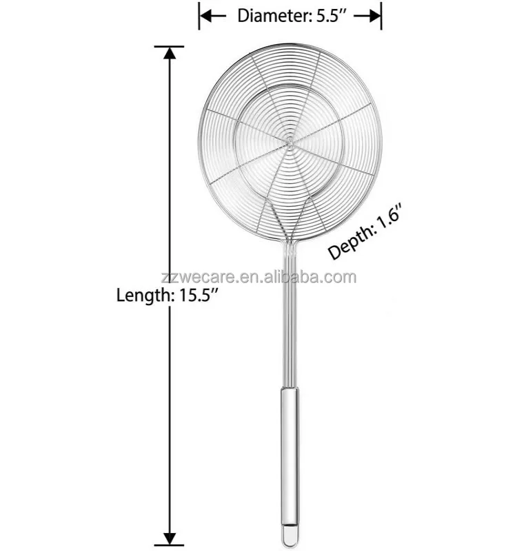 Stainless Steel Spider Skimmer Strainer Heat Resistant Solid Long