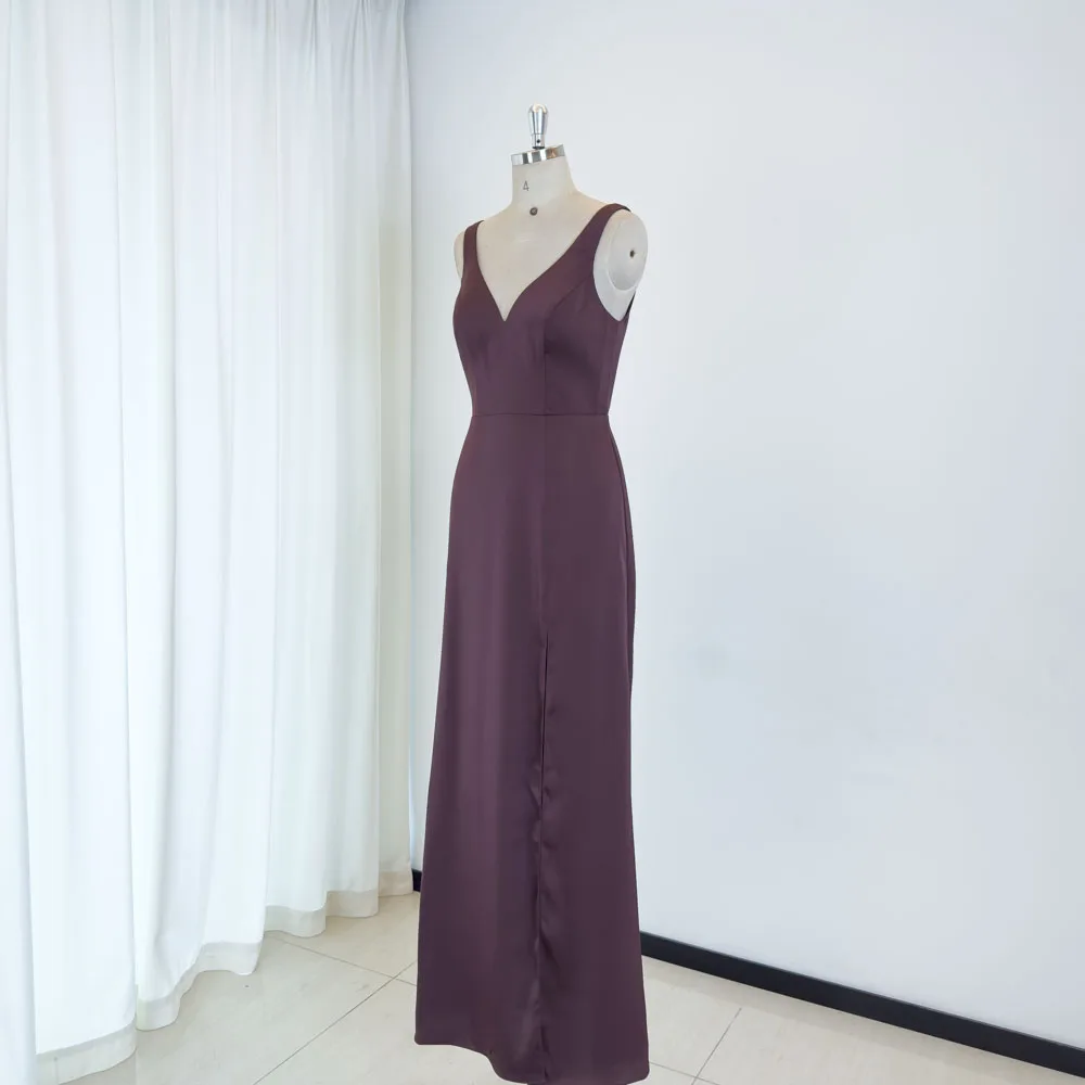 TEENYEE New Arrival Red Wine Floor-Length Plus Size Formal Dresses Dinner  Party Wedding Dress Bridal Gown